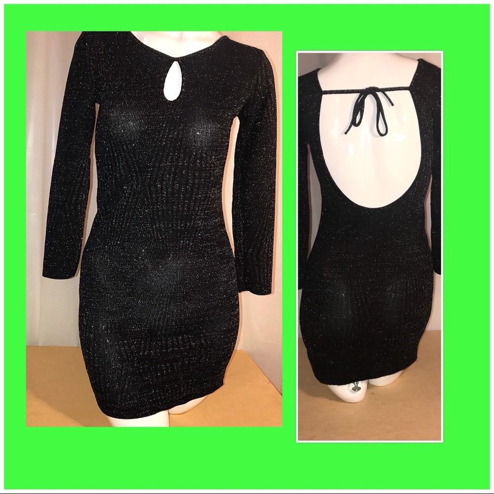 SALMOPH LINE Glitter Embellish Sweater Dress
